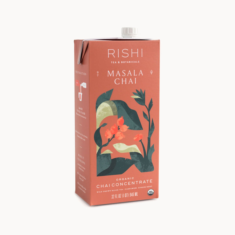 A box of Rishi Tea & Botanicals' Masala Chai Concentrate.